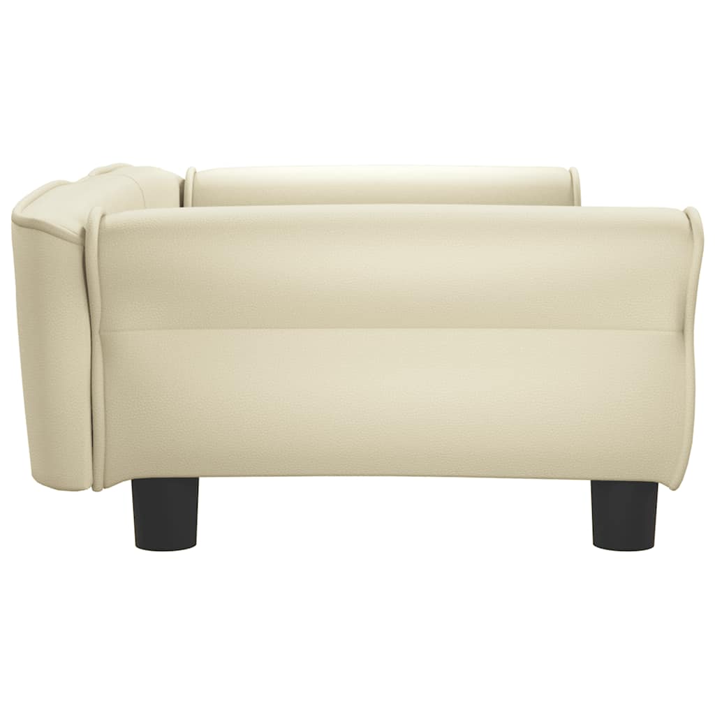 hundeseng 95x55x30 cm kunstlæder cremefarvet