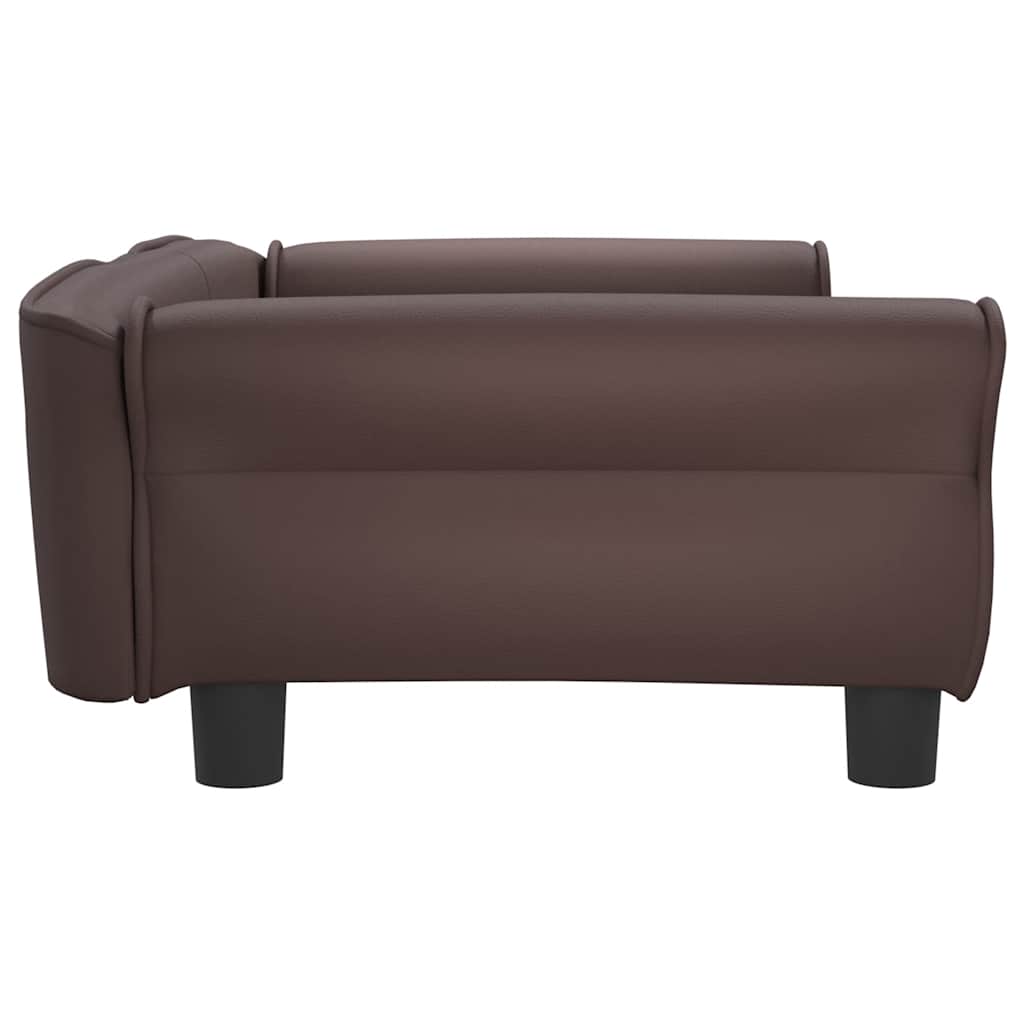 hundeseng 95x55x30 cm kunstlæder brun