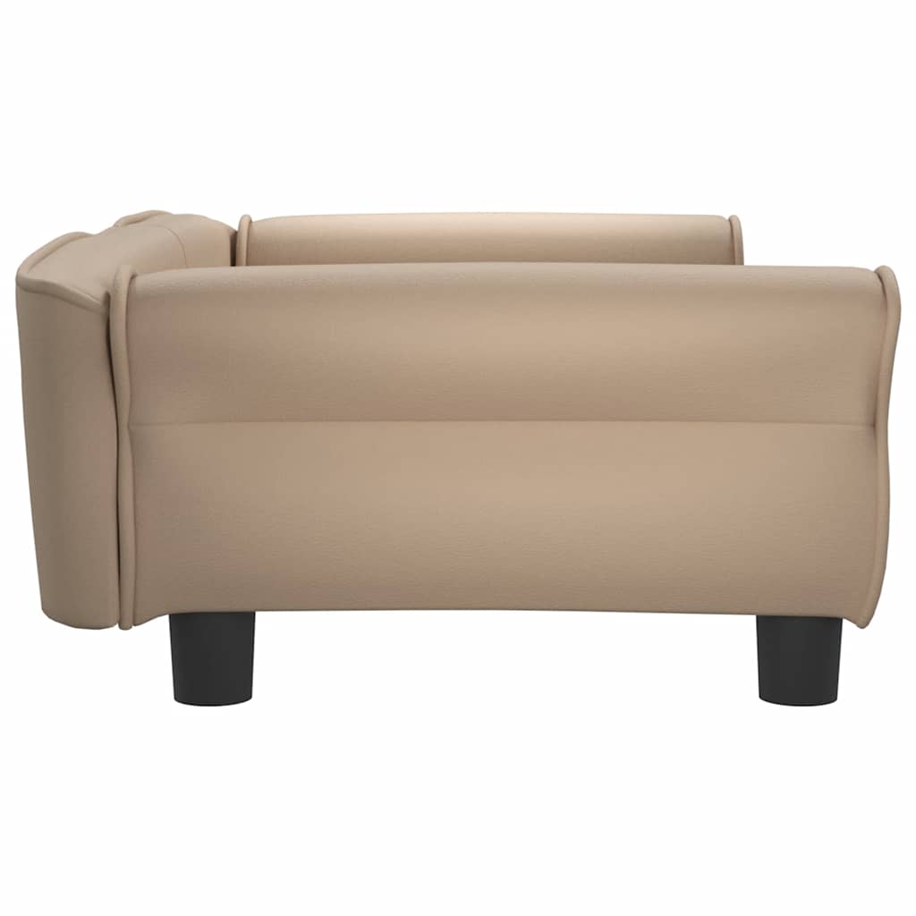hundeseng 95x55x30 cm kunstlæder cappuccinofarvet