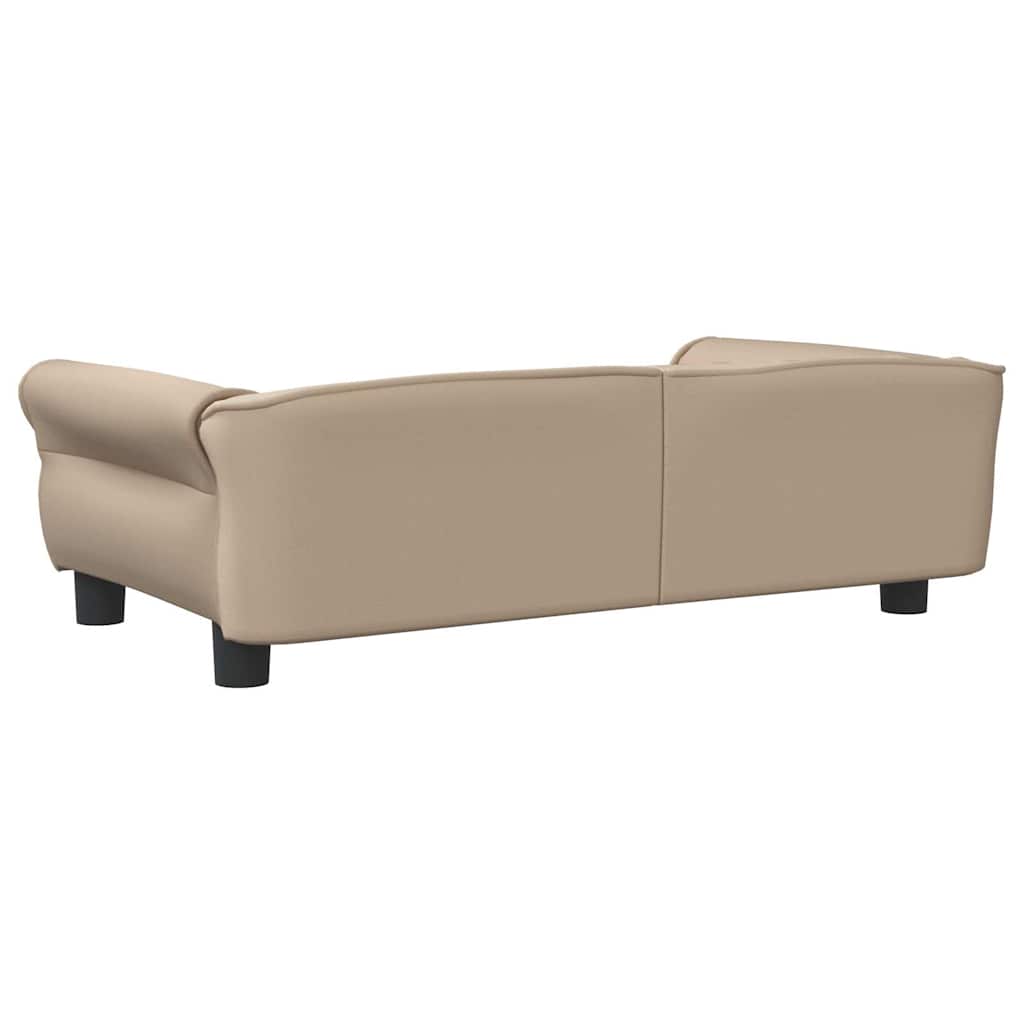 hundeseng 95x55x30 cm kunstlæder cappuccinofarvet