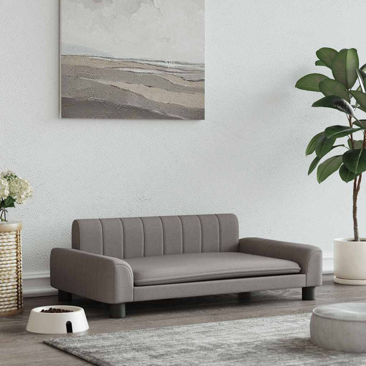 hundeseng 90x53x30 cm stof gråbrun