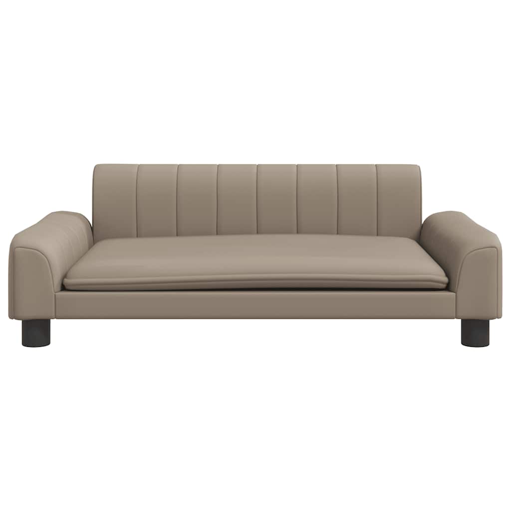 hundeseng 90x53x30 cm kunstlæder cappuccinofarvet