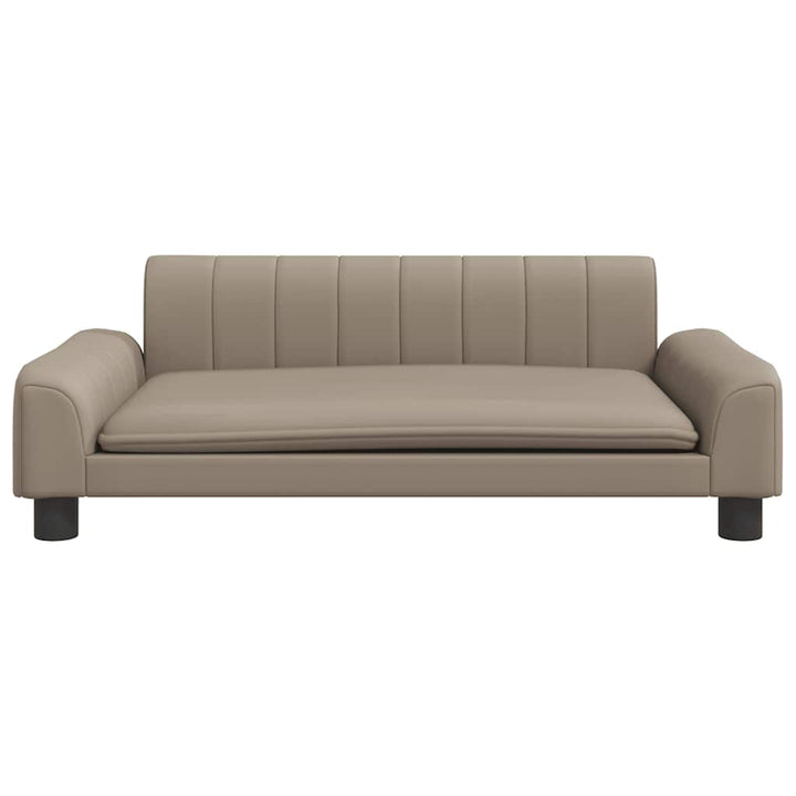 hundeseng 90x53x30 cm kunstlæder cappuccinofarvet