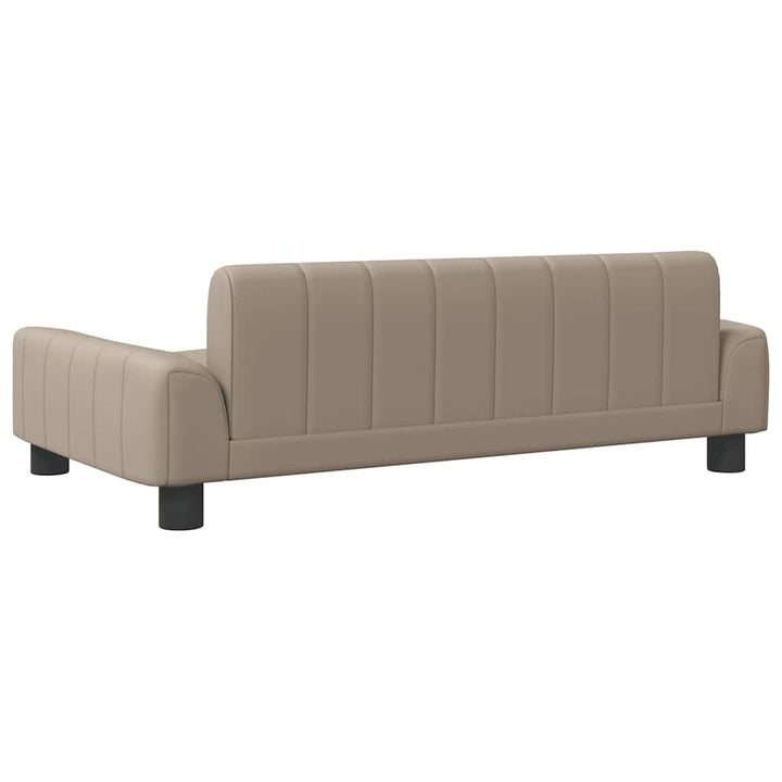 hundeseng 90x53x30 cm kunstlæder cappuccinofarvet