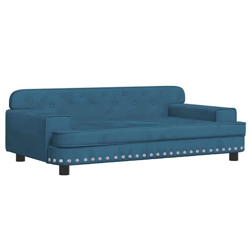 hundeseng 90x53x30 cm velour blå