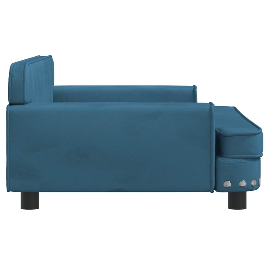 hundeseng 90x53x30 cm velour blå