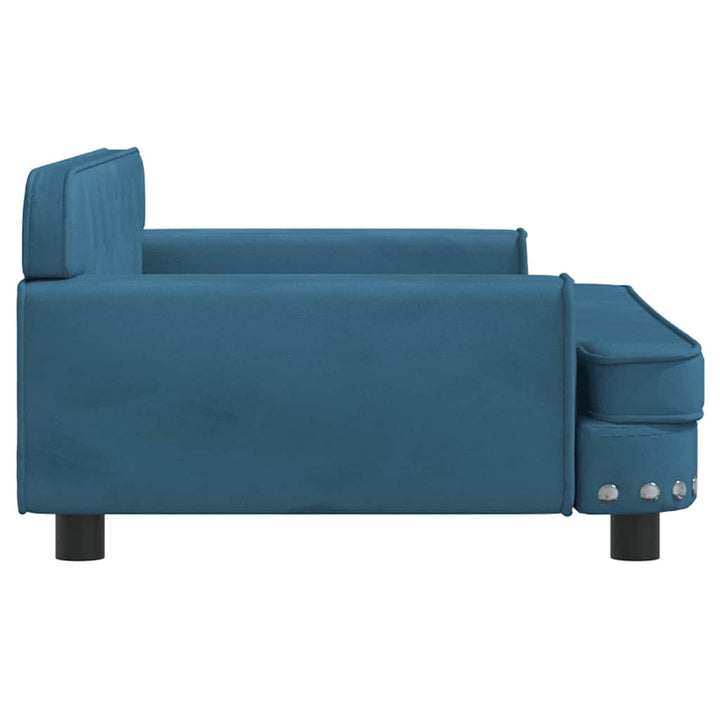 hundeseng 90x53x30 cm velour blå