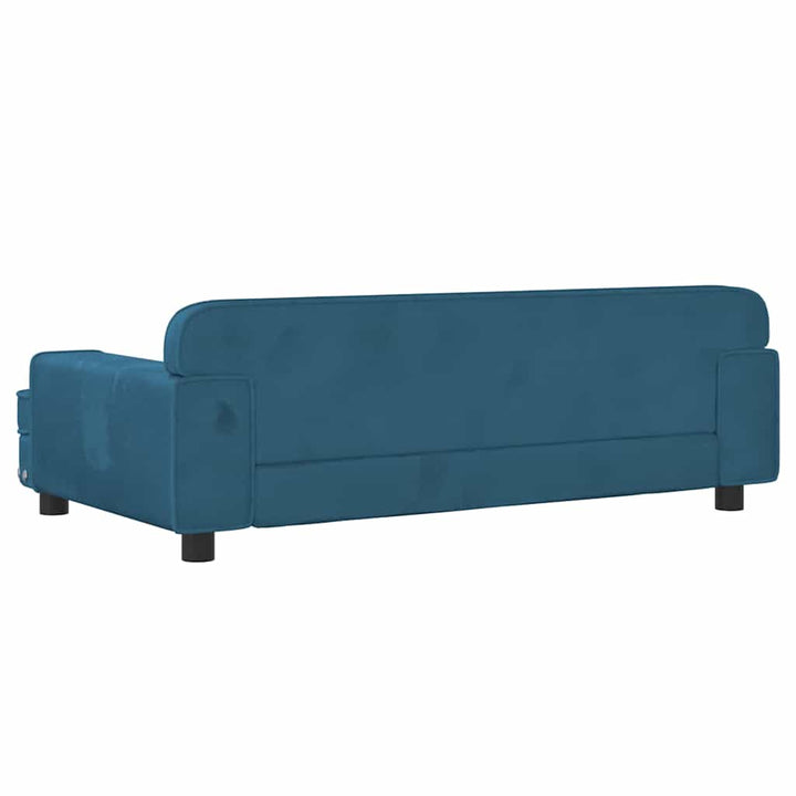 hundeseng 90x53x30 cm velour blå