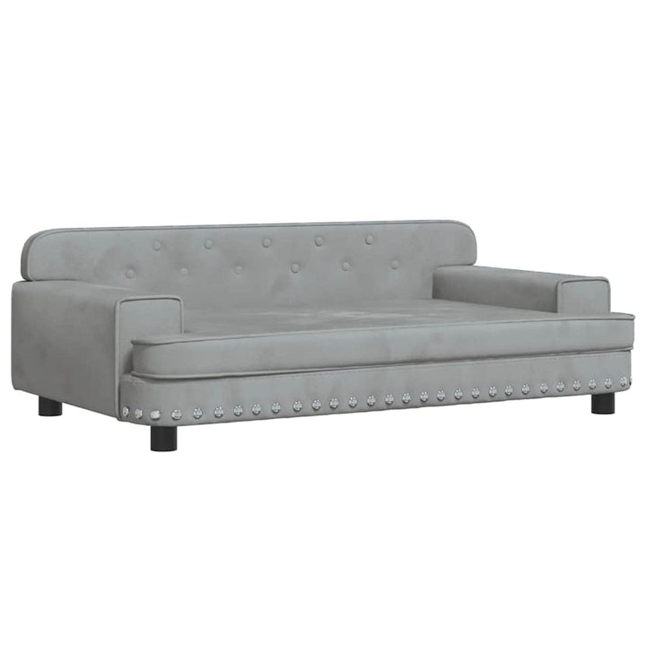 hundeseng 90x53x30 cm velour lysegrå