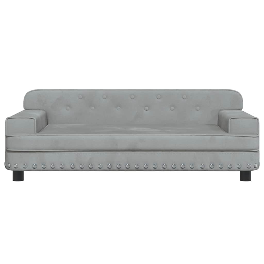 hundeseng 90x53x30 cm velour lysegrå
