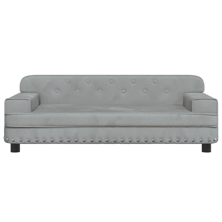 hundeseng 90x53x30 cm velour lysegrå