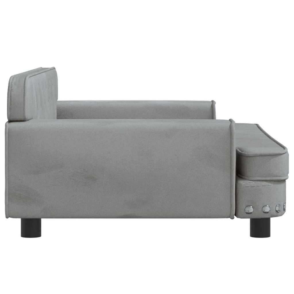 hundeseng 90x53x30 cm velour lysegrå