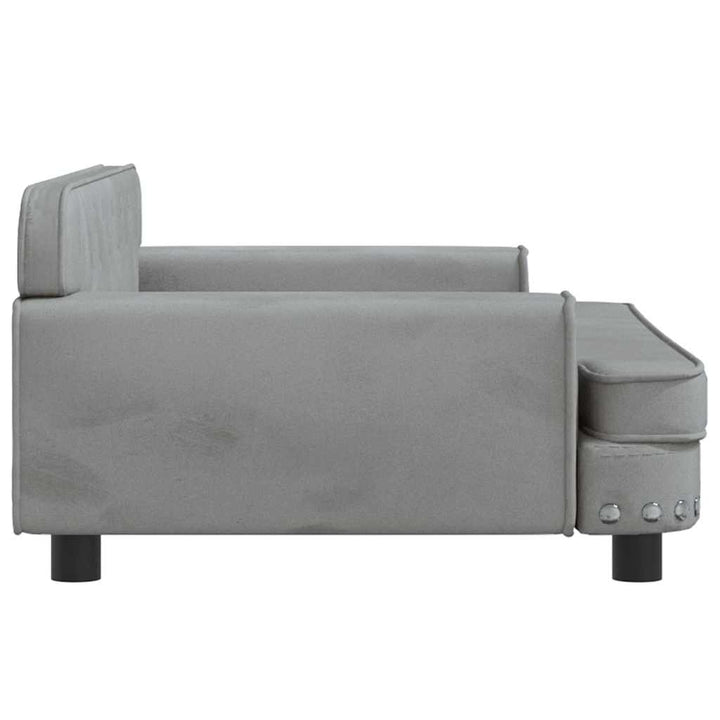 hundeseng 90x53x30 cm velour lysegrå