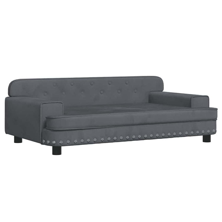 hundeseng 90x53x30 cm velour mørkegrå