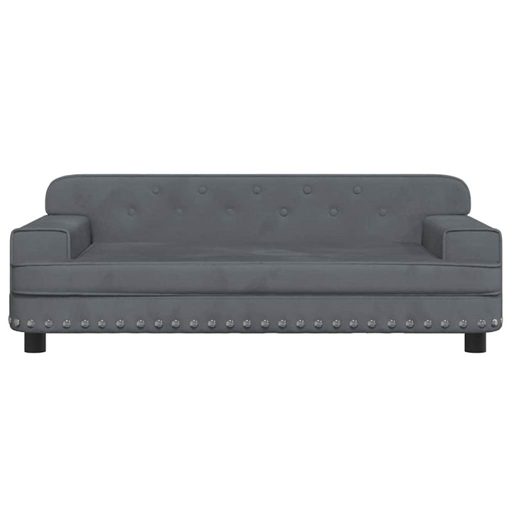 hundeseng 90x53x30 cm velour mørkegrå