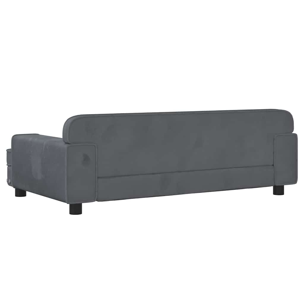 hundeseng 90x53x30 cm velour mørkegrå
