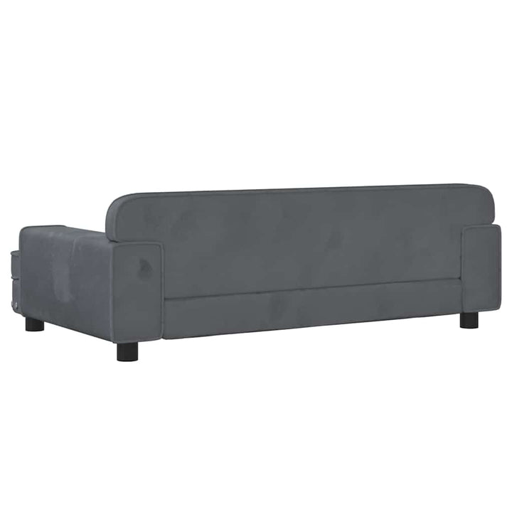 hundeseng 90x53x30 cm velour mørkegrå