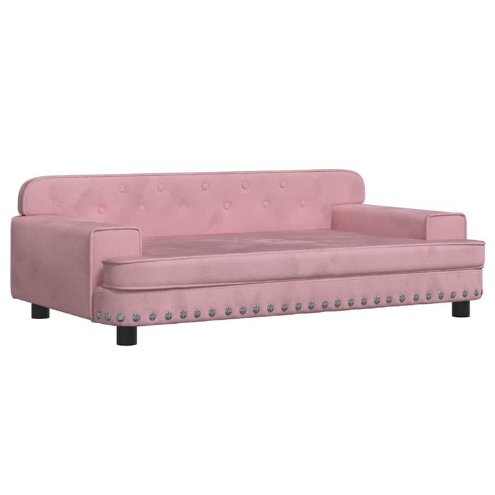 hundeseng 90x53x30 cm velour lyserød