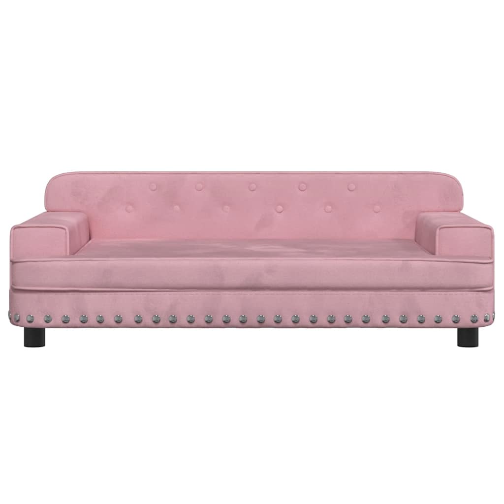hundeseng 90x53x30 cm velour lyserød