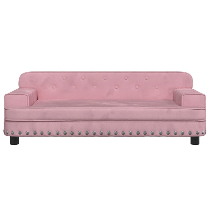 hundeseng 90x53x30 cm velour lyserød