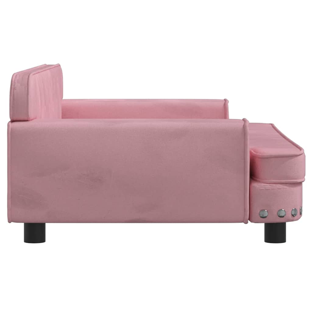 hundeseng 90x53x30 cm velour lyserød