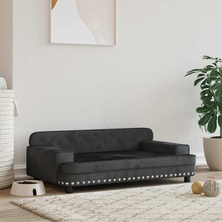 hundeseng 90x53x30 cm velour sort