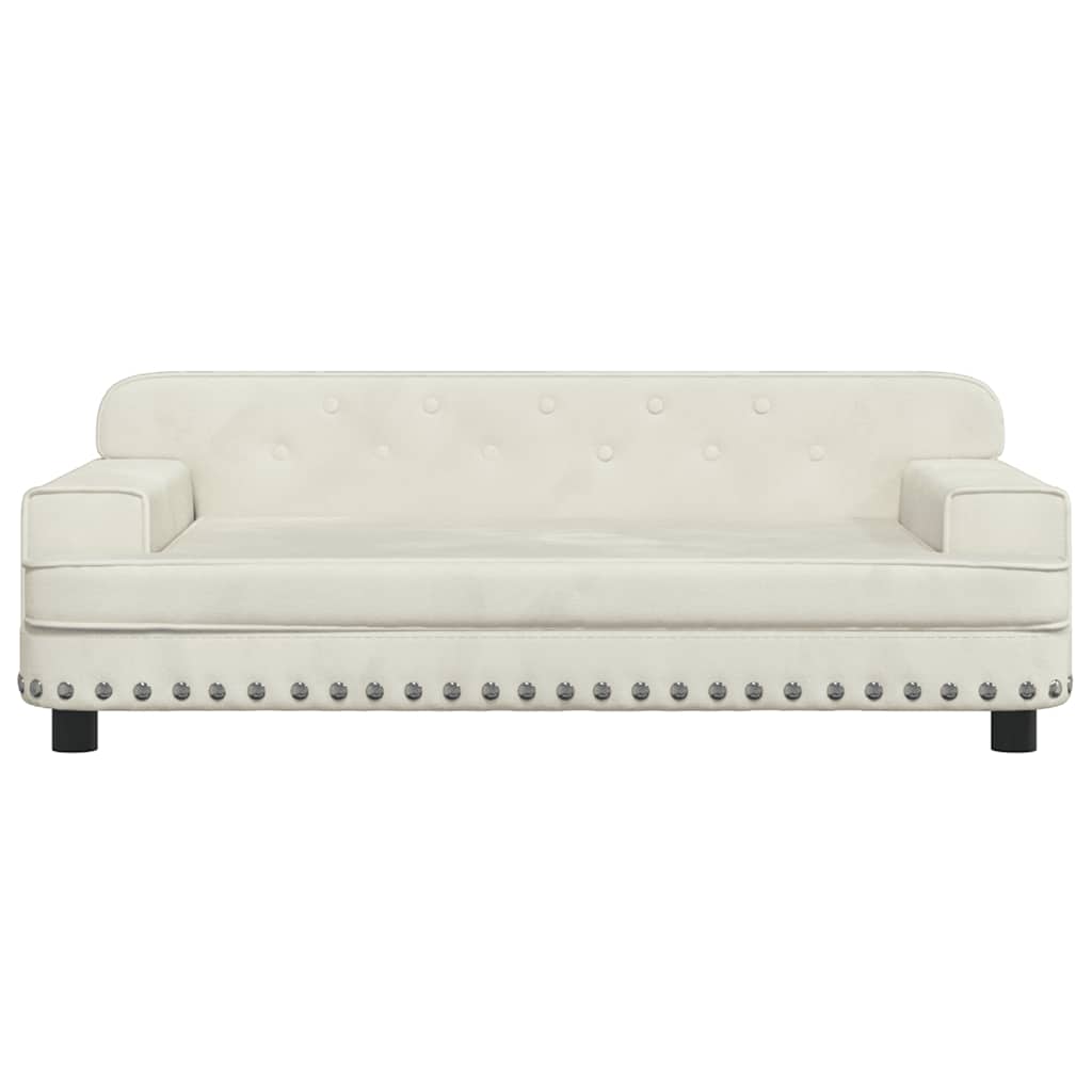 hundeseng 90x53x30 cm velour cremefarvet