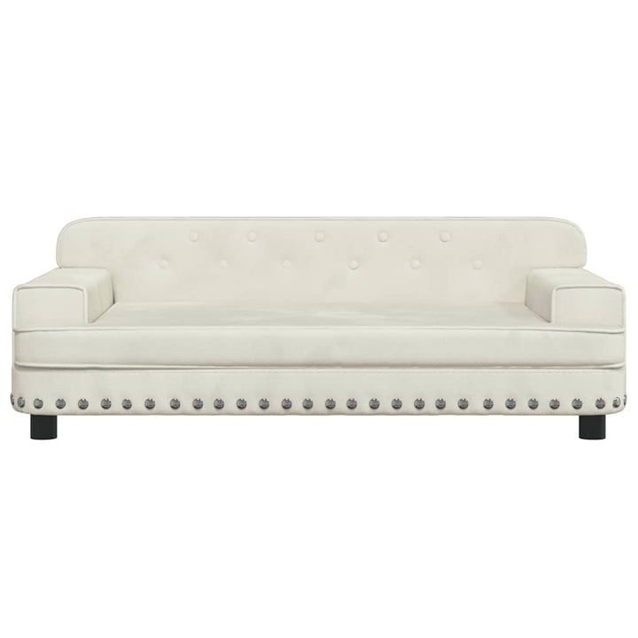 hundeseng 90x53x30 cm velour cremefarvet