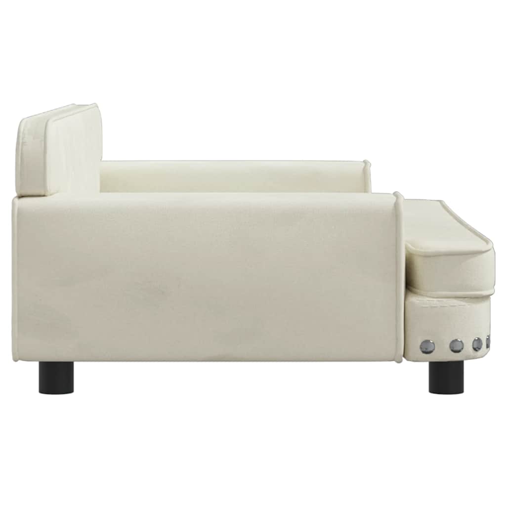 hundeseng 90x53x30 cm velour cremefarvet