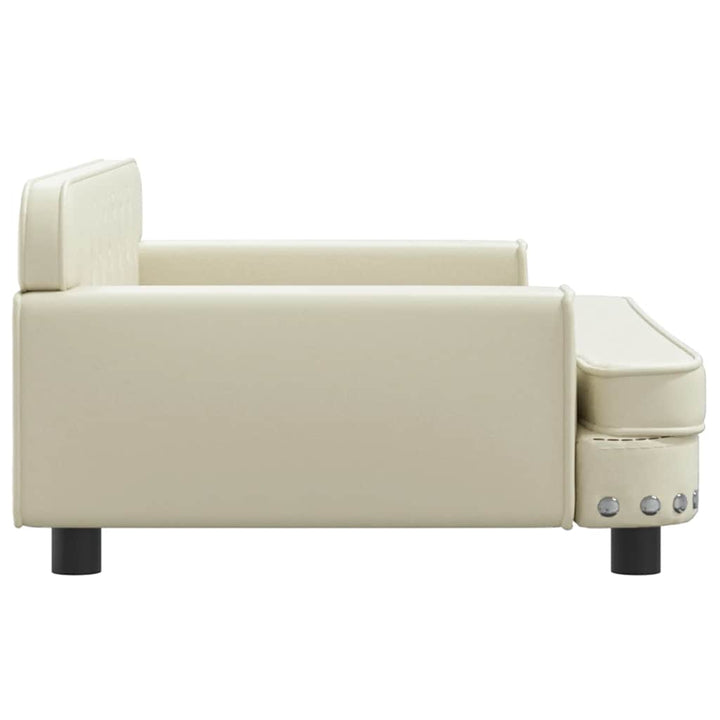 hundeseng 790x53x30 cm kunstlæder cremefarvet