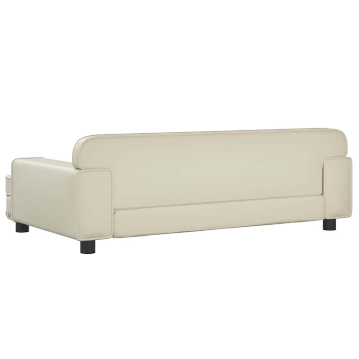 hundeseng 790x53x30 cm kunstlæder cremefarvet
