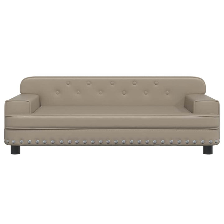 hundeseng 90x53x30 cm kunstlæder cappuccinofarvet