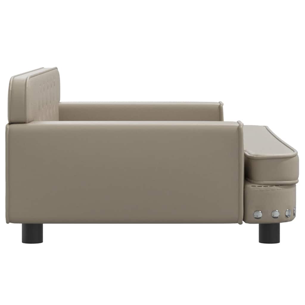 hundeseng 90x53x30 cm kunstlæder cappuccinofarvet