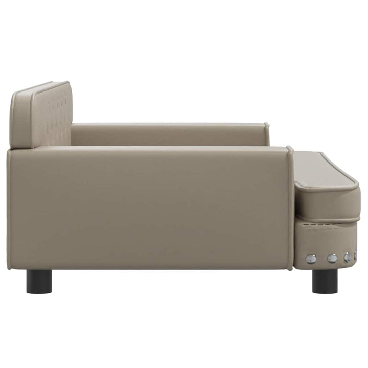 hundeseng 90x53x30 cm kunstlæder cappuccinofarvet