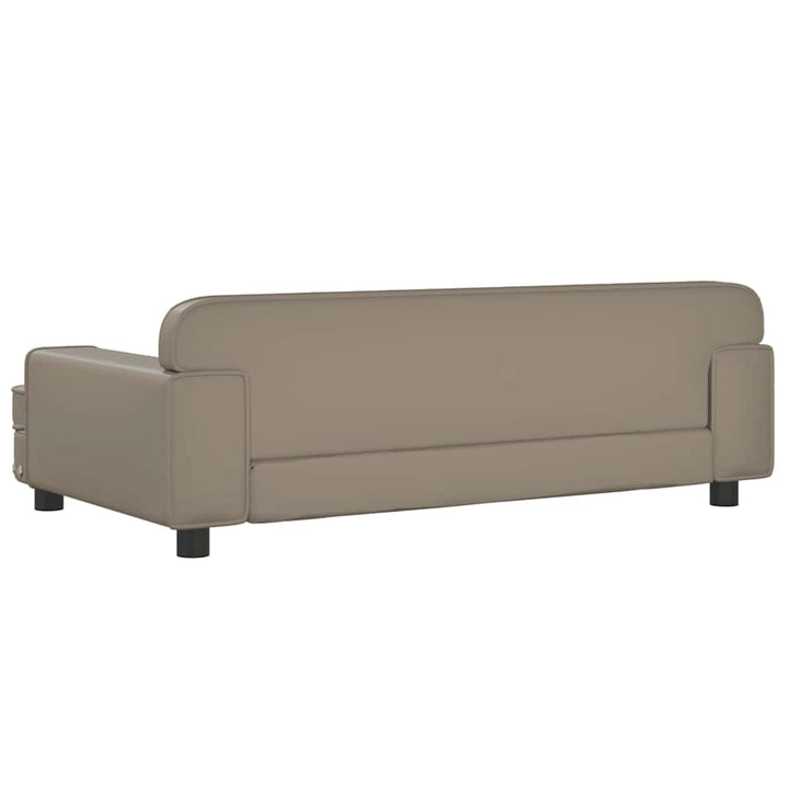 hundeseng 90x53x30 cm kunstlæder cappuccinofarvet