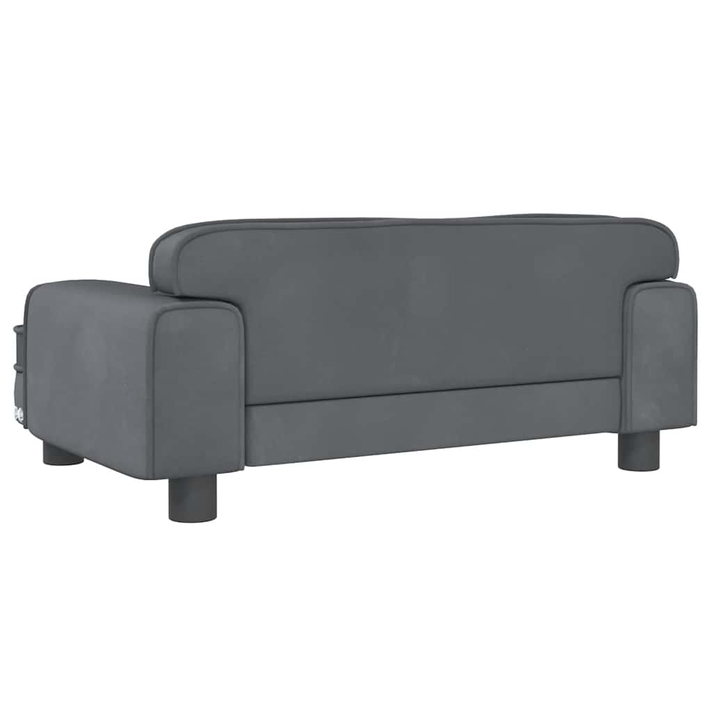 hundeseng 70x45x30 cm velour mørkegrå