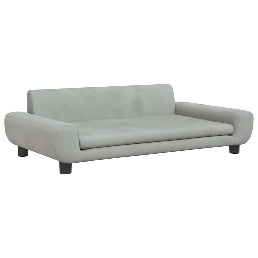 hundeseng 100x54x33 cm velour lysegrå