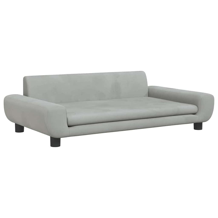 hundeseng 100x54x33 cm velour lysegrå