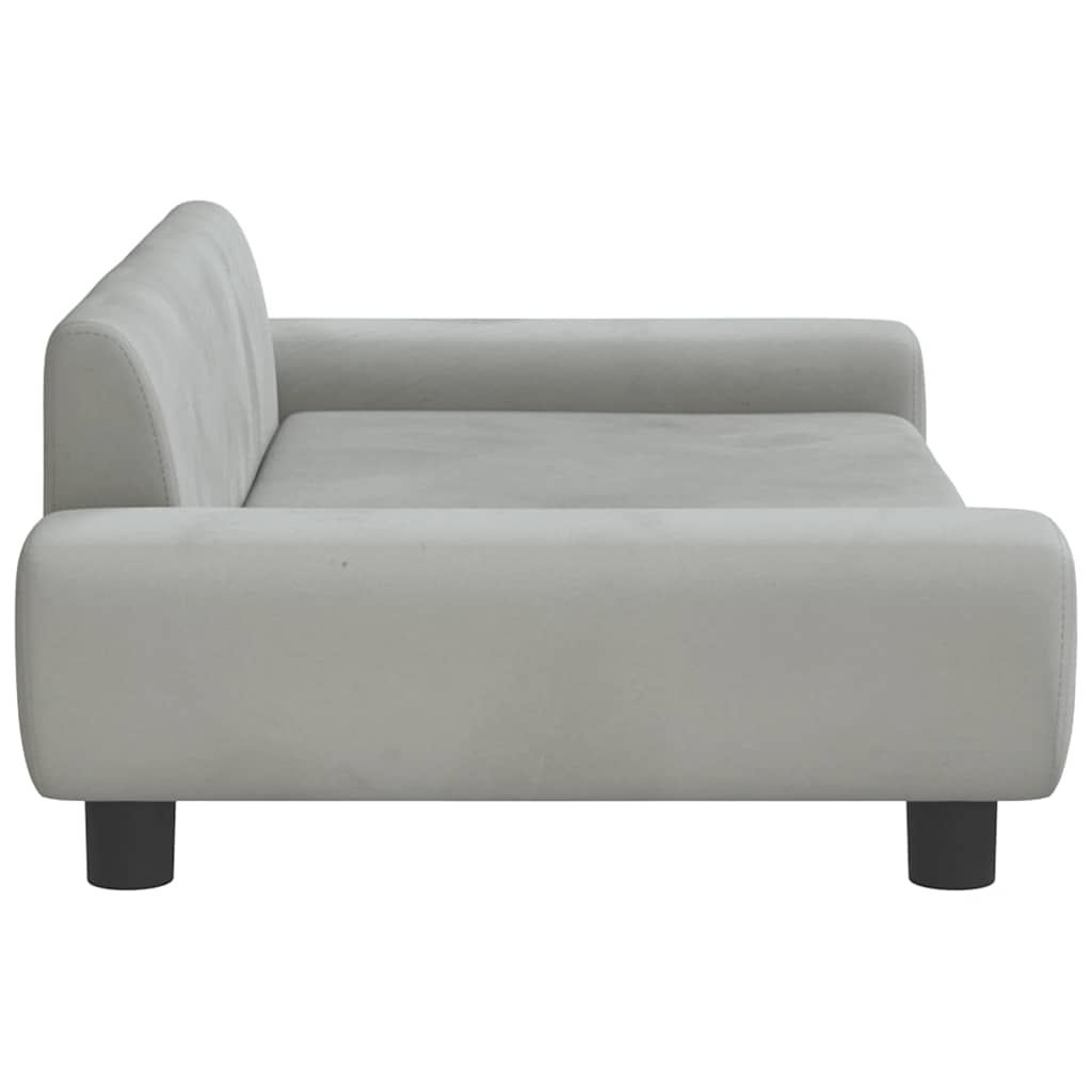 hundeseng 100x54x33 cm velour lysegrå