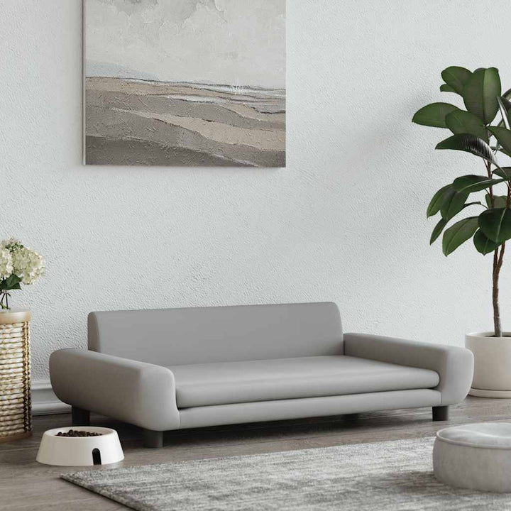 hundeseng 100x54x33 cm velour lysegrå