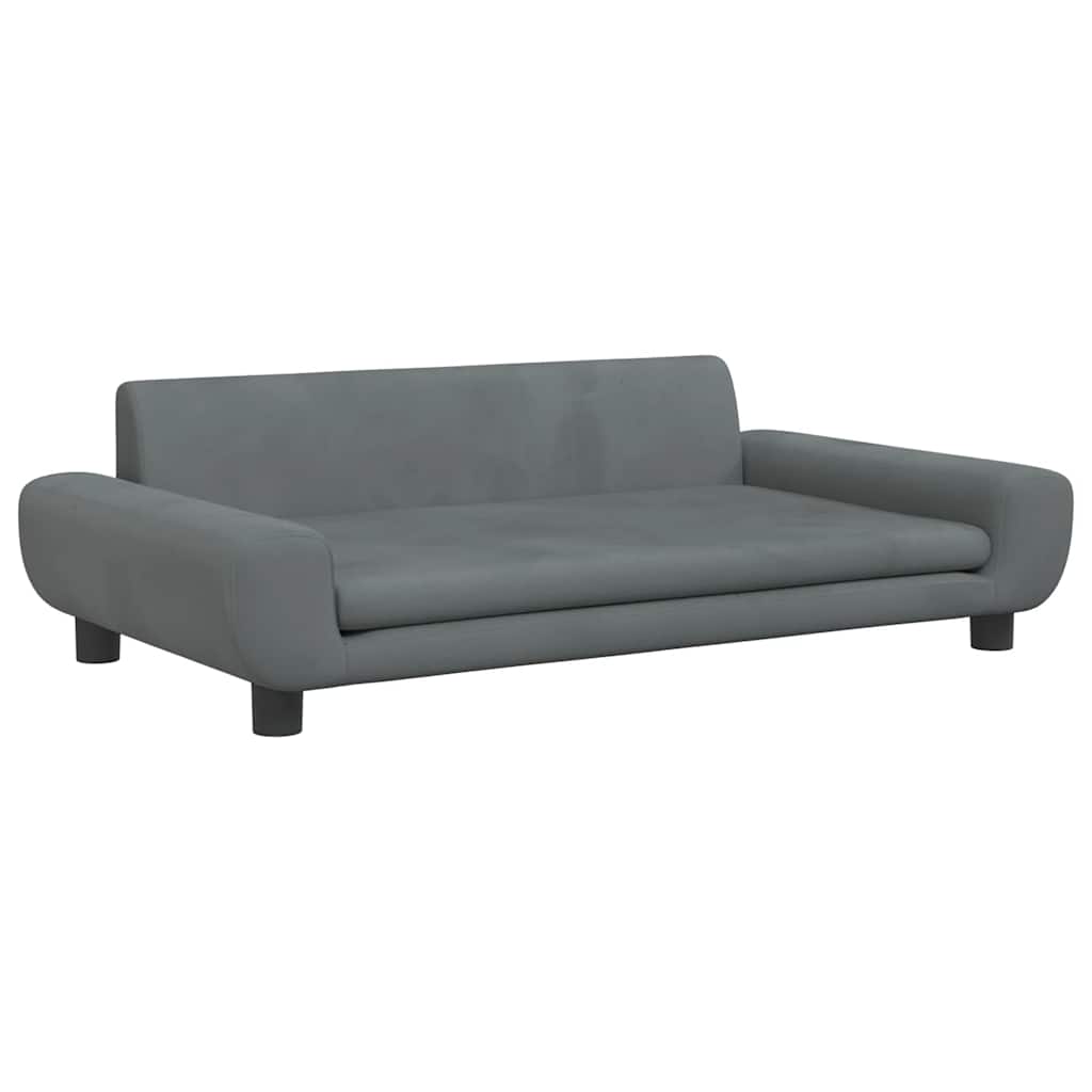 hundeseng 100x54x33 cm velour mørkegrå