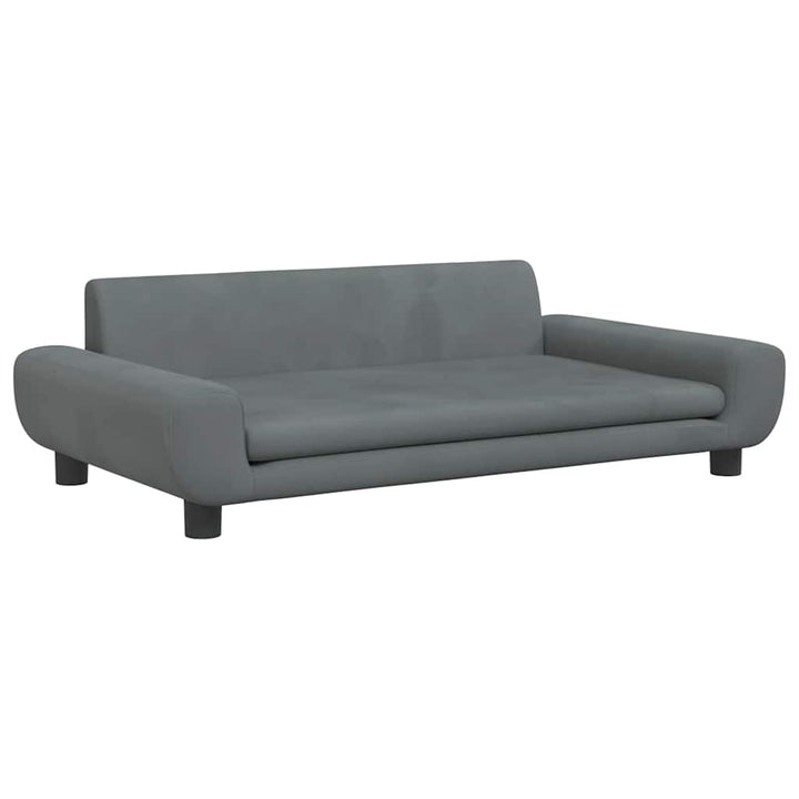 hundeseng 100x54x33 cm velour mørkegrå