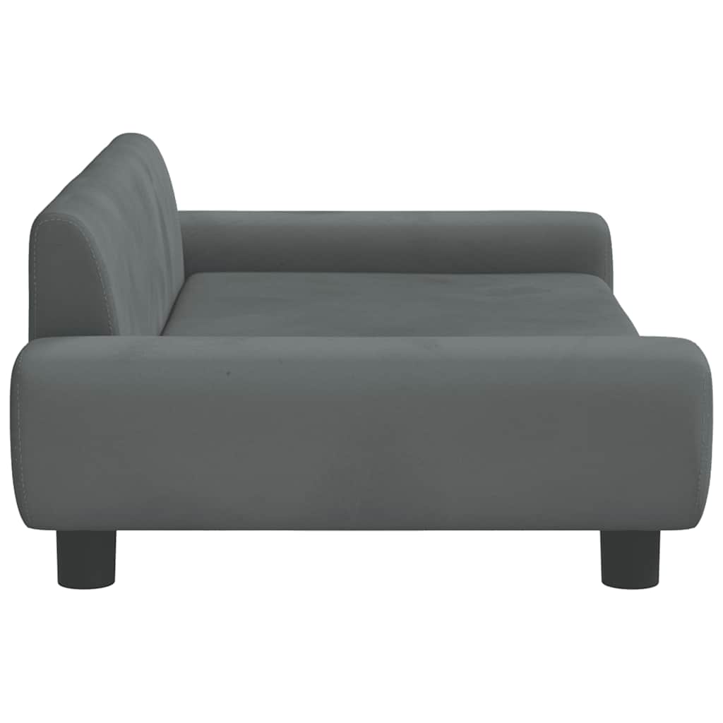 hundeseng 100x54x33 cm velour mørkegrå