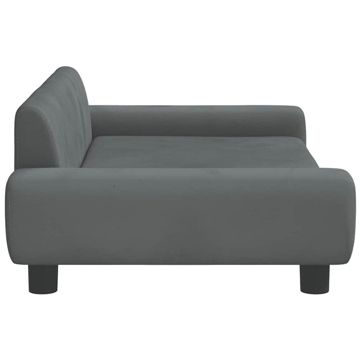 hundeseng 100x54x33 cm velour mørkegrå