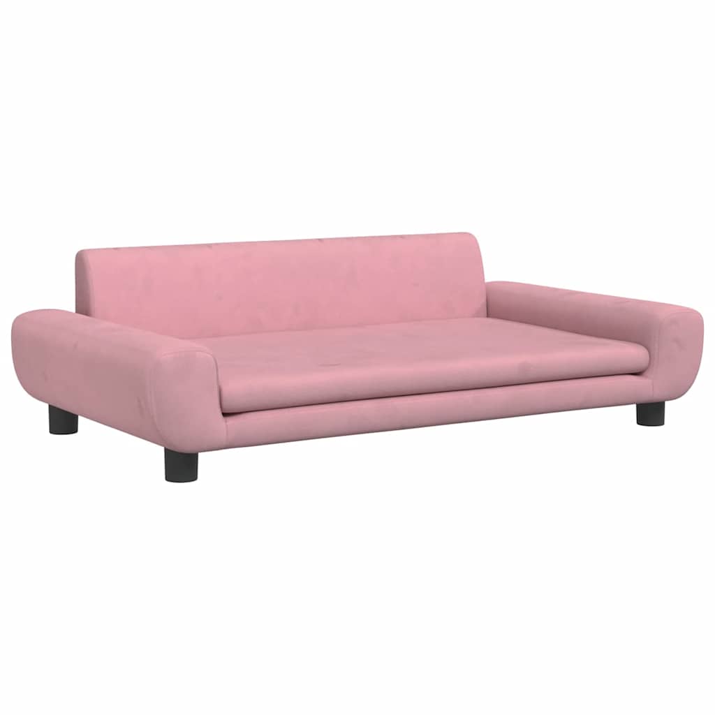 hundeseng 100x54x33 cm velour lyserød