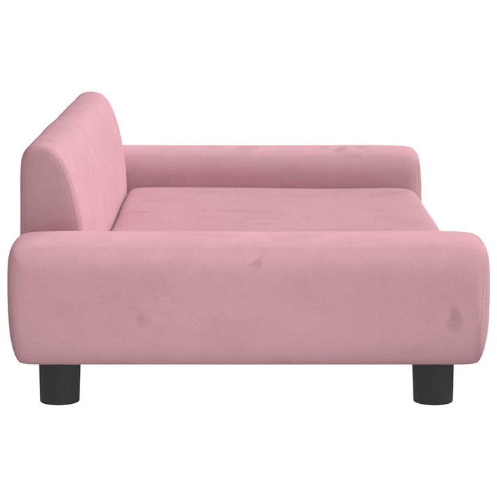 hundeseng 100x54x33 cm velour lyserød