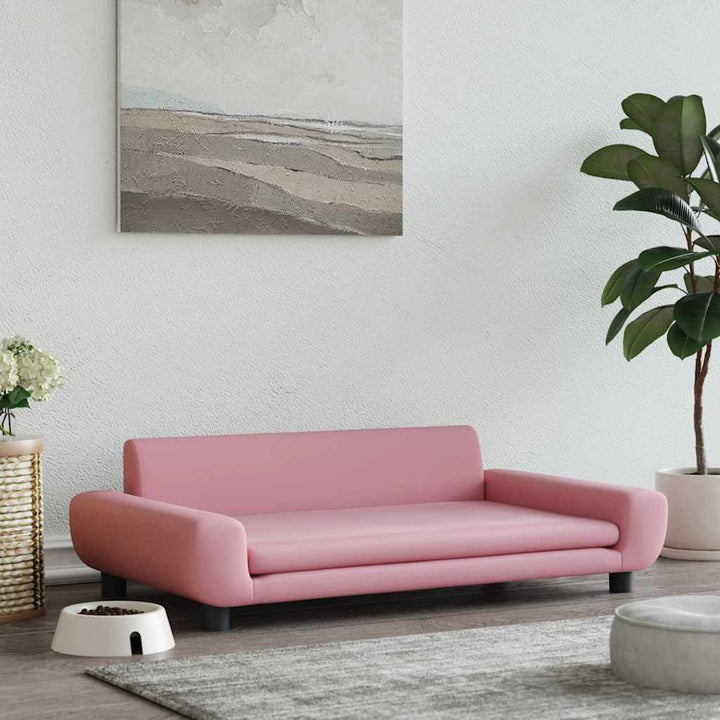 hundeseng 100x54x33 cm velour lyserød