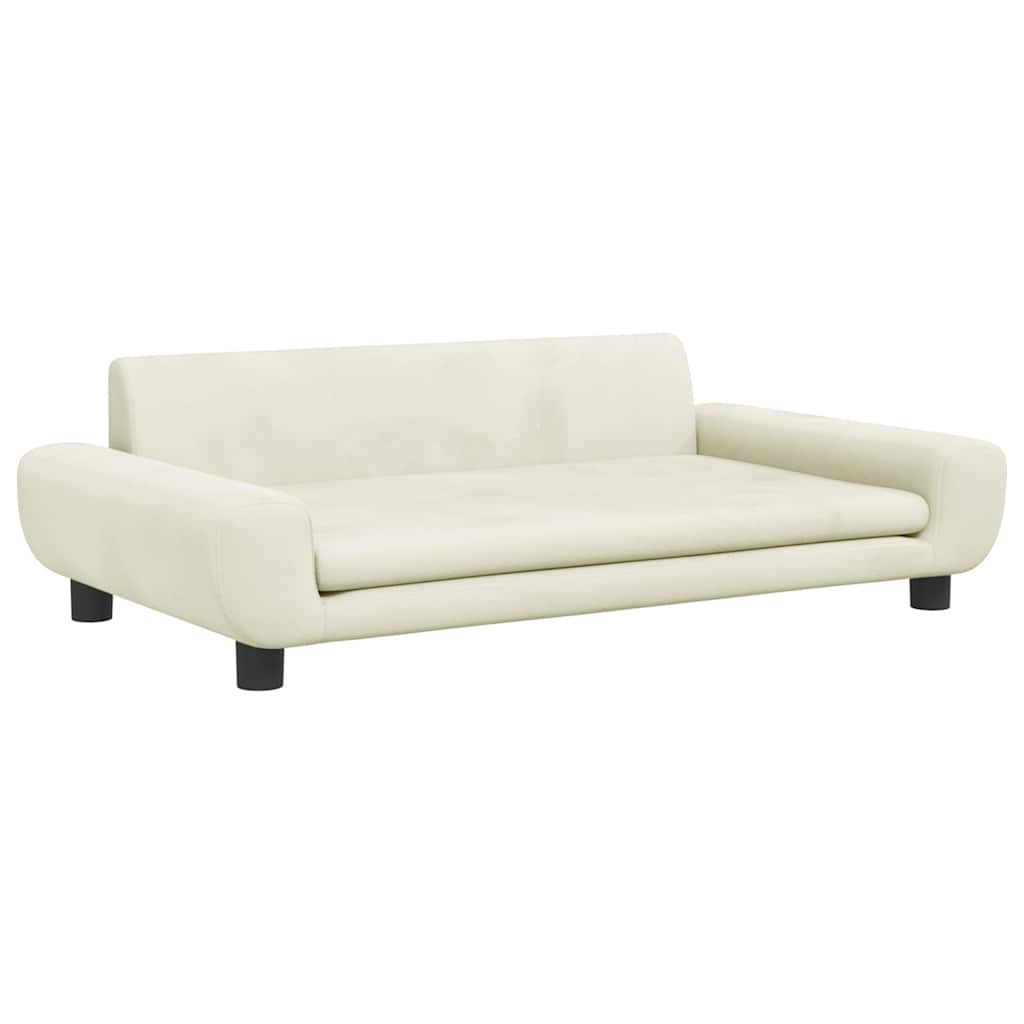 hundeseng 100x54x33 cm velour cremefarvet