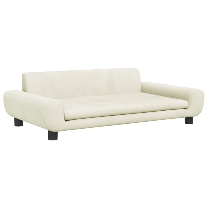 hundeseng 100x54x33 cm velour cremefarvet