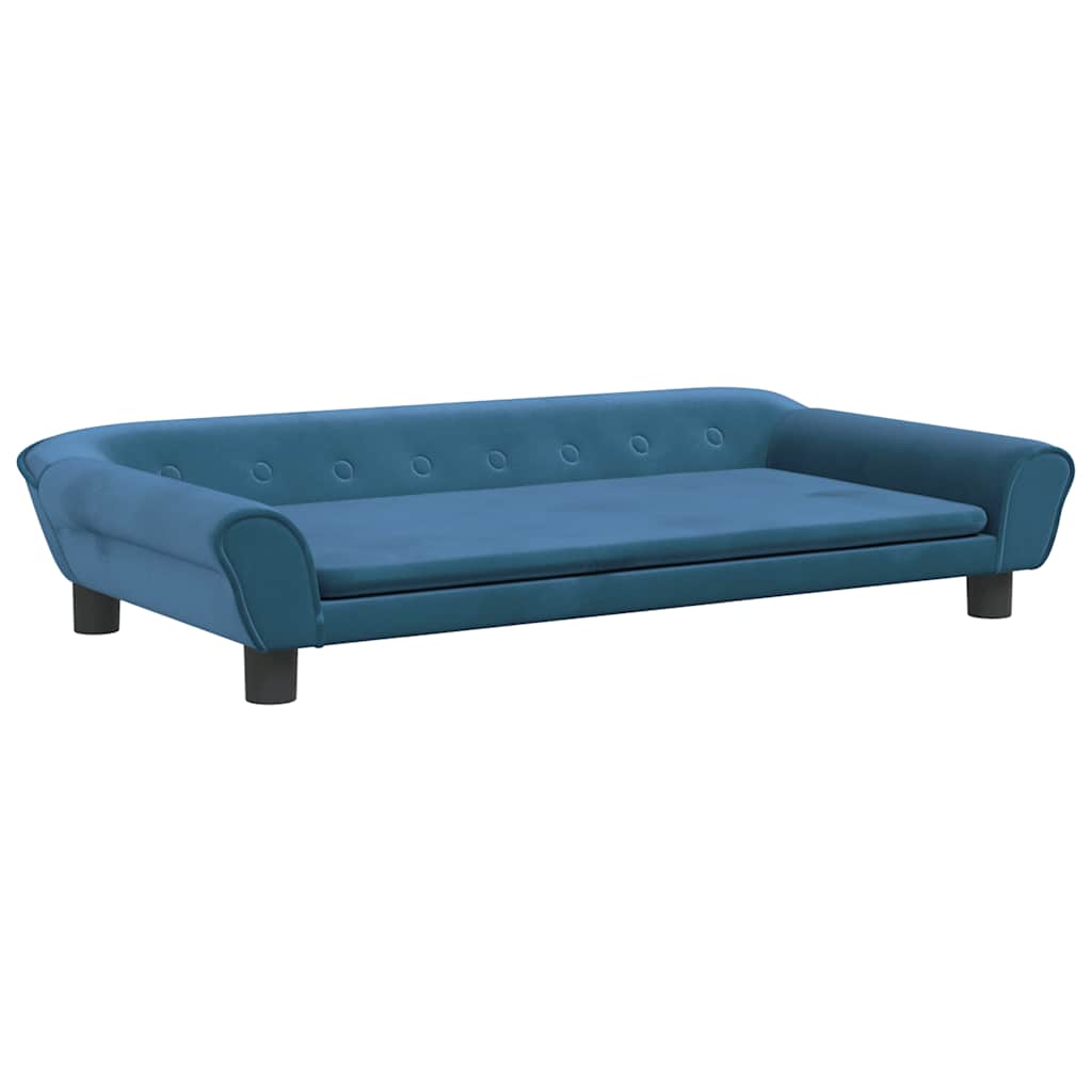 hundeseng 100x50x21 cm velour blå